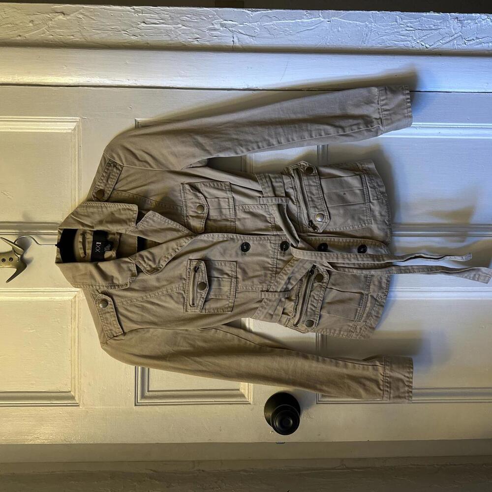 Stylish Beige Utility Jacket with Belt